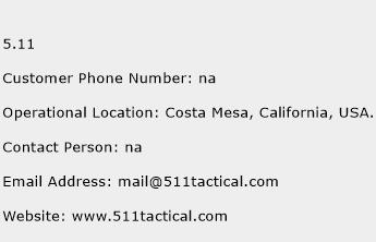 5.11 Phone Number Customer Service