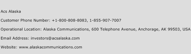 ACS Alaska Phone Number Customer Service