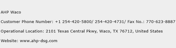 AHP Waco Phone Number Customer Service