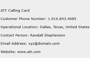 ATT Calling Card Phone Number Customer Service