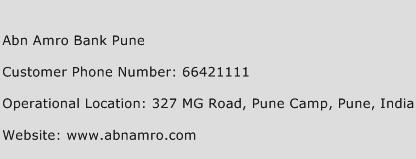 Abn Amro Bank Pune Phone Number Customer Service