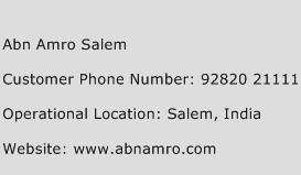 Abn Amro Salem Phone Number Customer Service