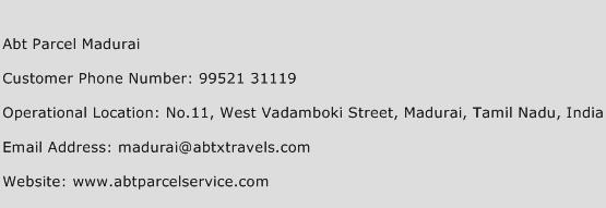 Abt Parcel Madurai Phone Number Customer Service