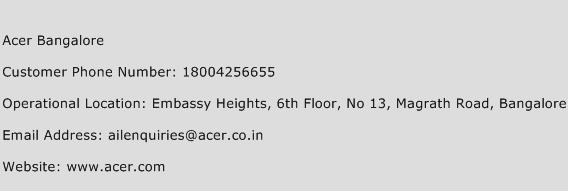 Acer Bangalore Phone Number Customer Service