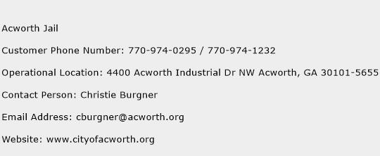 Acworth Jail Phone Number Customer Service
