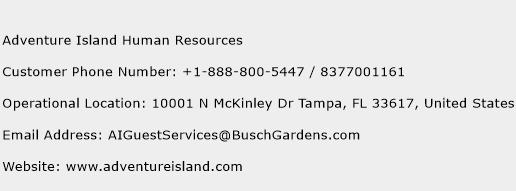 Adventure Island Human Resources Phone Number Customer Service