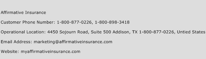 Affirmative Insurance Phone Number Customer Service