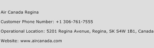 Air Canada Regina Phone Number Customer Service