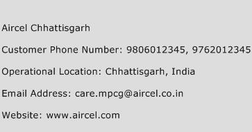 Aircel Chhattisgarh Phone Number Customer Service