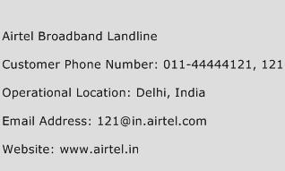 Airtel Broadband Landline Phone Number Customer Service