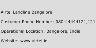 Airtel Landline Bangalore Phone Number Customer Service