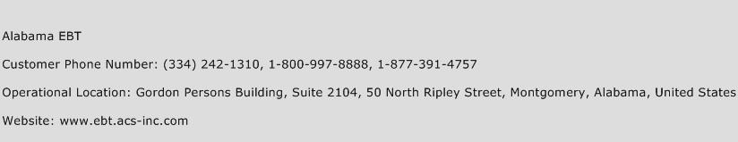 Alabama EBT Phone Number Customer Service