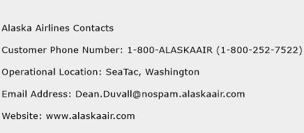 Alaska Airlines Contacts Phone Number Customer Service