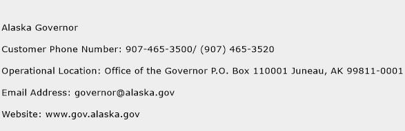 Alaska Governor Phone Number Customer Service