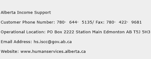 Alberta Income Support Phone Number Customer Service