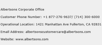 Albertsons Corporate Office Phone Number Customer Service