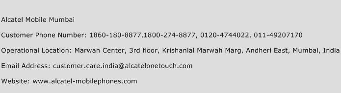 Alcatel Mobile Mumbai Phone Number Customer Service