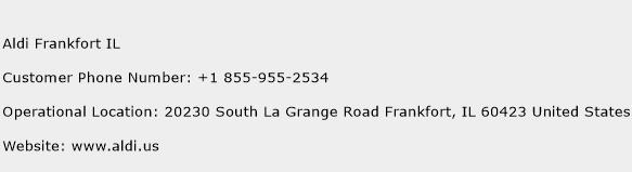 Aldi Frankfort IL Phone Number Customer Service