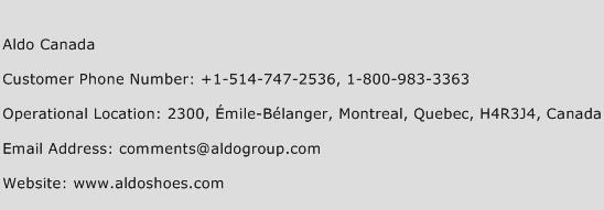 Aldo Canada Phone Number Customer Service