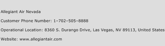 Allegiant Air Nevada Phone Number Customer Service