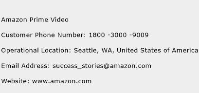 Amazon Prime Video Phone Number Customer Service