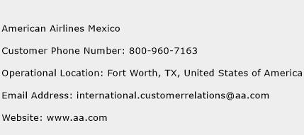 American Airlines Mexico Phone Number Customer Service