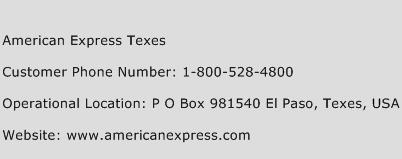 American Express Texes Phone Number Customer Service