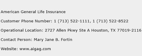 American General Life Insurance Phone Number Customer Service