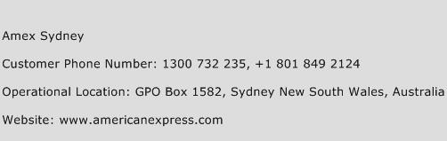 Amex Sydney Phone Number Customer Service