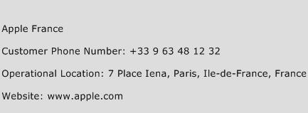 Apple France Phone Number Customer Service