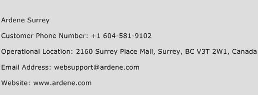 Ardene Surrey Phone Number Customer Service