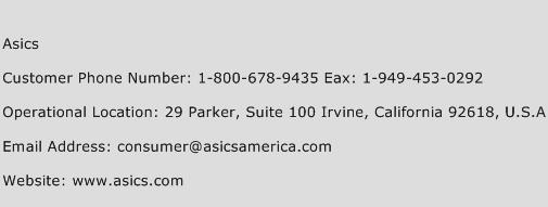 Asics Phone Number Customer Service