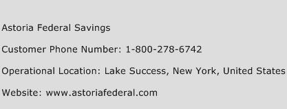 Astoria Federal Savings Phone Number Customer Service