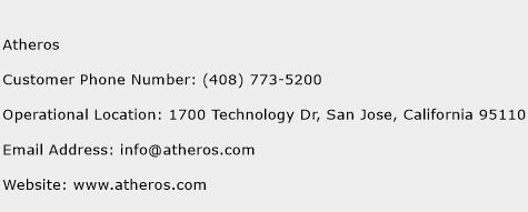 Atheros Phone Number Customer Service