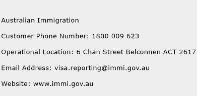 Australian Immigration Phone Number Customer Service