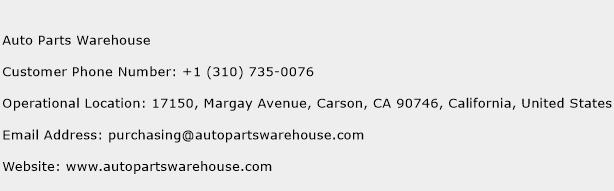 Auto Parts Warehouse Phone Number Customer Service