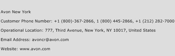 Avon New York Phone Number Customer Service