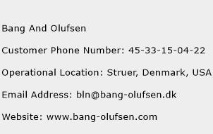 Bang And Olufsen Phone Number Customer Service