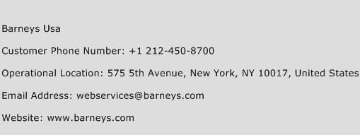 Barneys Usa Phone Number Customer Service