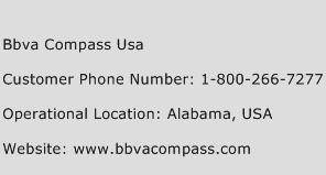 Bbva Compass Usa Phone Number Customer Service
