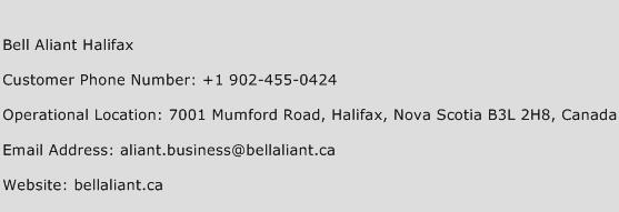 Bell Aliant Halifax Phone Number Customer Service