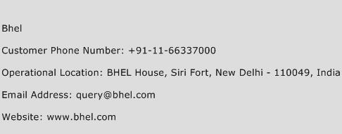 Bhel Phone Number Customer Service
