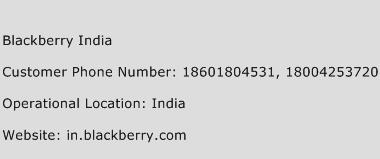 Blackberry India Phone Number Customer Service