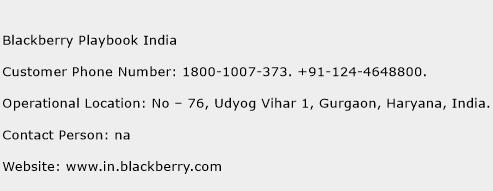 Blackberry Playbook India Phone Number Customer Service