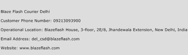 Blaze Flash Courier Delhi Phone Number Customer Service