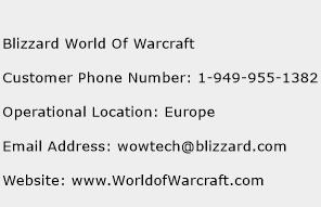 Blizzard World Of Warcraft Phone Number Customer Service