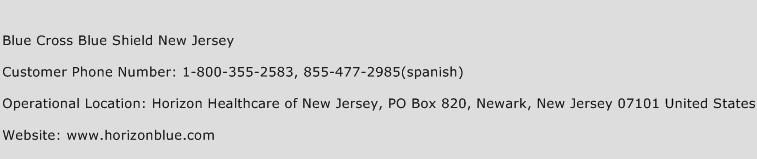 Blue Cross Blue Shield New Jersey Phone Number Customer Service