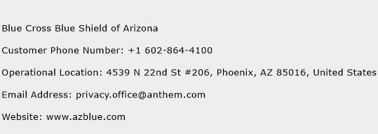 Blue Cross Blue Shield of Arizona Phone Number Customer Service