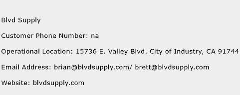 Blvd Supply Phone Number Customer Service