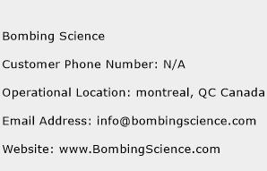 Bombing Science Phone Number Customer Service